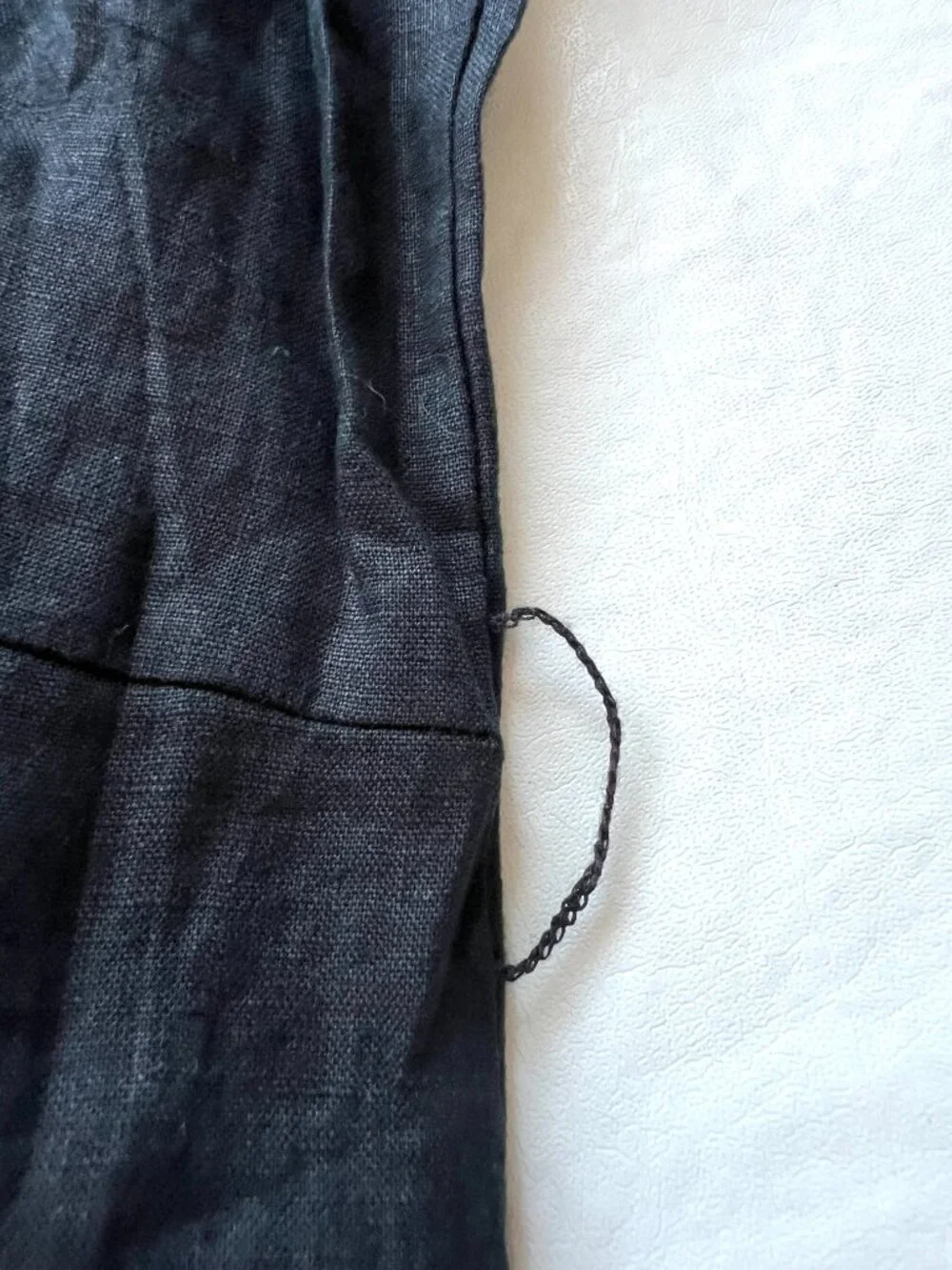 Quince jumpsuit black linen womens Small sleeveless square neck wide leg